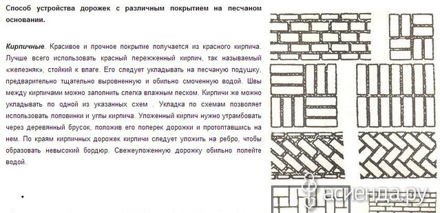 Схема укладки брусчатки кирпичик